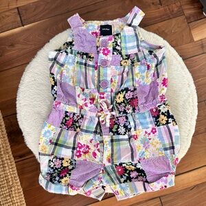 Baby GAP Patchwork Multi Print Babygirl Romper sz: 12-18M